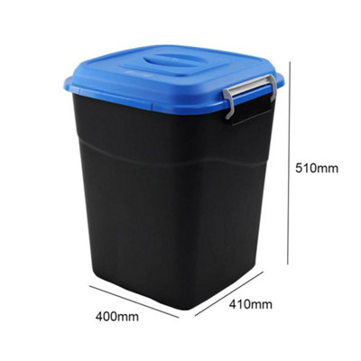 Animal Feed Bin with Clip Lid - 50 Litre - Blue Lid