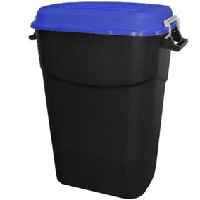 Animal Feed Bin with Clip Lid - 75 Litre - Blue Lid