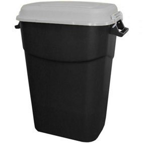Animal Feed Bin with Clip Lid - 75 Litre - Grey Lid