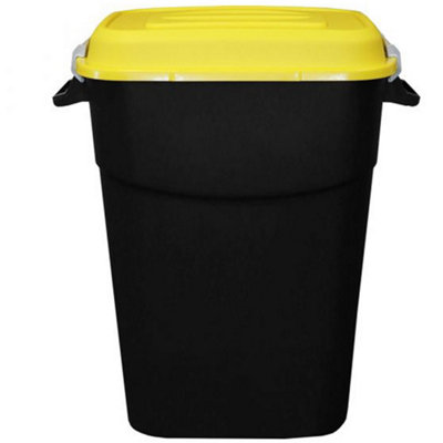 Animal Feed Bin with Clip Lid - 75 Litre - Yellow Lid - 3