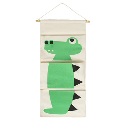 Animal Hanging Storage Pockets Pouch Kids Room Nursery Clothes Tidy, Crocodile