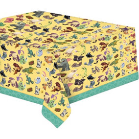 Animal Jam Party Showroom Plastic Characters Party Table Cover Yellow/Multicoloured (One Size)