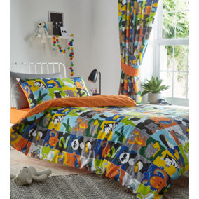 Animal Jigsaw Single Duvet Cover and Pillowcase