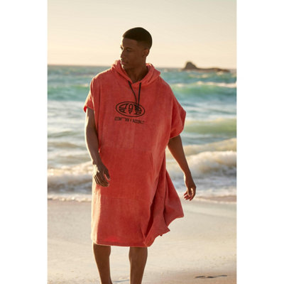 Animal Mens Jacob Towelling Organic Poncho Burnt Orange (One Size) Price Comparisons | Compare The Build