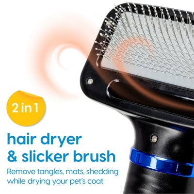 Animal Planet 59609 2 in 1 Pet Hair Dryer and Grooming Slicker Brush