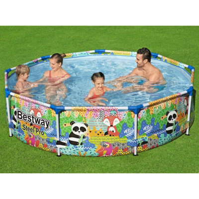 Animal Print Steel Pro MAX Swimming Pool - 274x66 cm Above Ground Pool