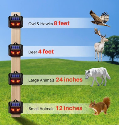 Animal Repeller Solar Powered Predator Eye Nighttime Animal Deterrent ...