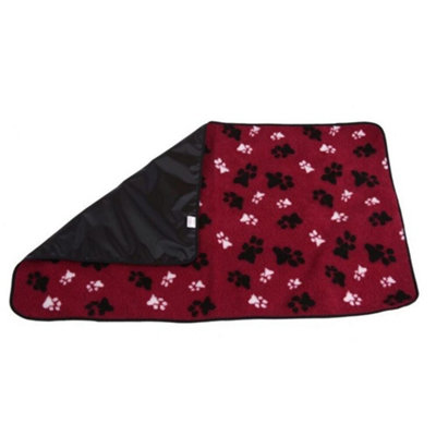 Animate Paw Print Dog Blanket Red/Black (1cm x 29cm x 24cm)