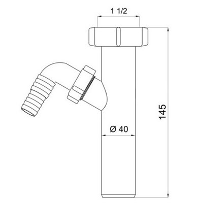 Drain Waste Trap Pipe Connector 1 1/2″ BSP X 40mm With Single Dishwasher Input