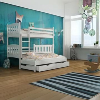 Anka Wooden Bunk Bed with Trundle and Storage | DIY at B&Q