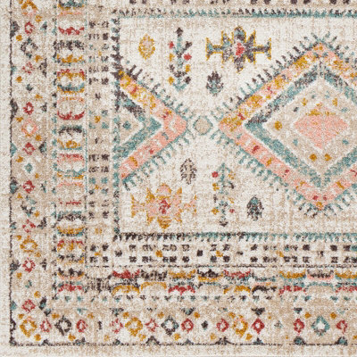 Ankara-Vintage Pink Grey Traditional Boho Living Dining Bedroom Rug 120 ...