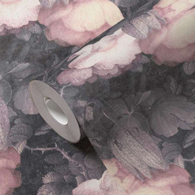 Anke & Daan Amsterdam Linen Floral Wallpaper Pink AS Creation 36921-2