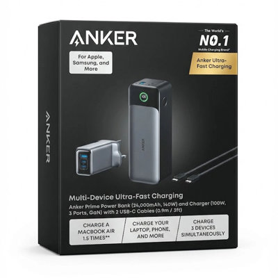 Anker 737 24000mAh High Capacity Power Bank & 100W USB-C Prime GaN