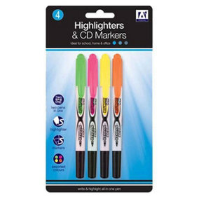 Anker Marker & Highlighter (Pack of 4) Multicoloured (One Size)