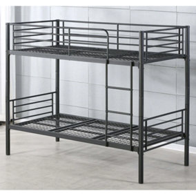 Anmer Bunk Bed in Black - Strong Mesh Base with Solid Structure - Suitable for Adult Use -  Single (3ft)
