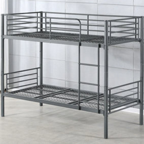 Anmer Bunk Bed in Grey - Suitable for Adult Use - Strong Mesh Base with Solid Structure - Single (3ft)