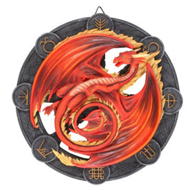 Anne Stokes Resin Beltane Dragon Plaque Red/Black (One Size)