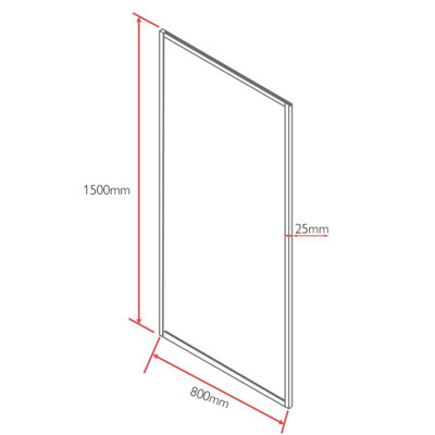 Annecy Black Framed Single Bath Screen (W)800mm (H)1500mm