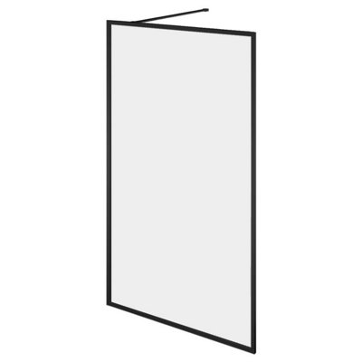 Annecy Black Framed Wetroom Fixed Shower Screen (W)1080mm