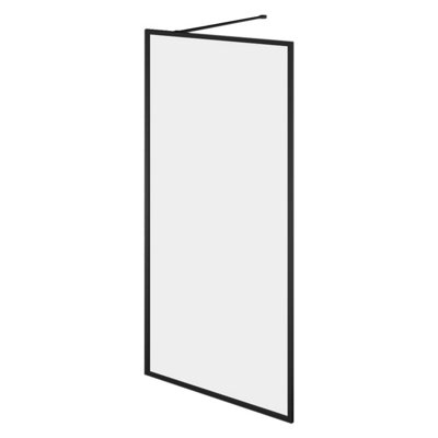 Annecy Black Framed Wetroom Fixed Shower Screen (W)680mm