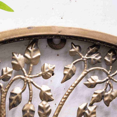 Annibells Gold Tree Of Life Metal Round Wall Art Garden Sculpture ...