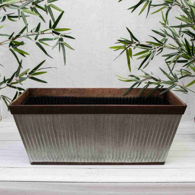 Annibells Large Copper & Silver Trough Planter (6173)