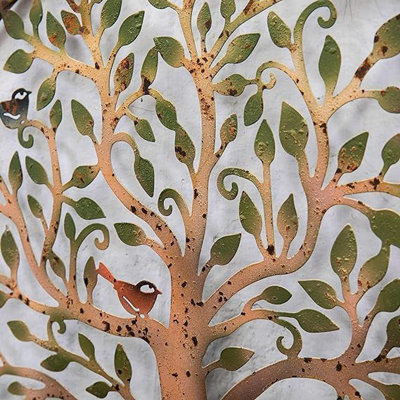 Annibells Rustic Tree Of Life Metal Round Wall Art Garden Plaque ...