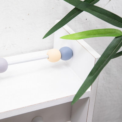 Annibells White Wooden Floating Abacus Shelf with Hooks (10874)