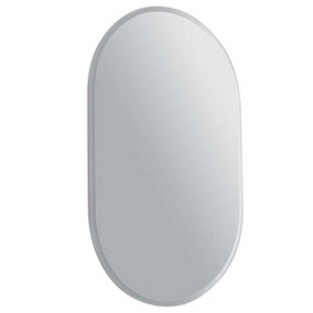 Annie LED Illuminated Bathroom Oval Mirror with Demister, (H)550mm (W)800mm
