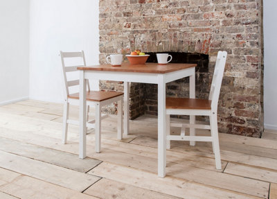 Annika Bistro Table in White and Natural Pine