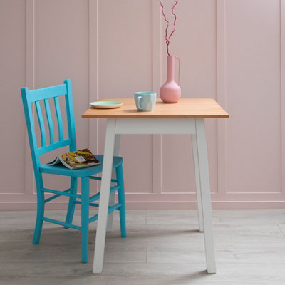 Annika Liten Kitchen Dining Table in Natural Pine & Classic White