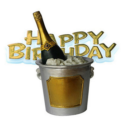 Anniversary House Champers Ice Bucket & Motto Cake Topper Multicoloured (One Size)