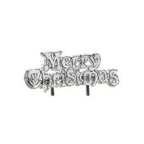 Anniversary House Christmas Cake Topper Silver (One Size)