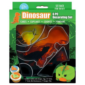 Anniversary House Dinosaur Tinplated Steel Cookie Cutter (Pack of 6) Steel (One Size)