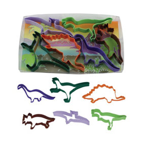 Anniversary House Dinosaurs Poly-Resin Coated Cookie Cutter (Pack of 6) Multicoloured (One Size)