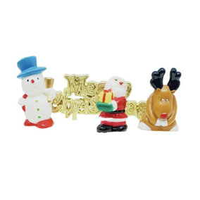 Anniversary House Fun Character Christmas Cake Topper Set Multicoloured (One Size)