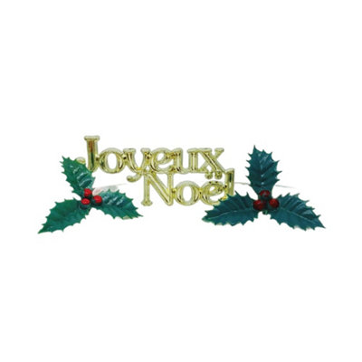 Anniversary House Joyeux Noel Christmas Cake Topper Gold/Green (One Size)