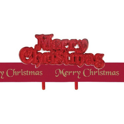 Anniversary House Merry Christmas Ribbon Cake Topper Red/Gold (One Size)