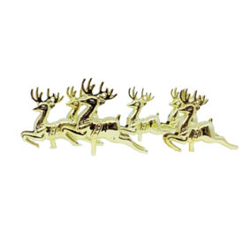 Anniversary House Reindeer Plastic Cake Topper (Pack of 6) Gold (One Size)