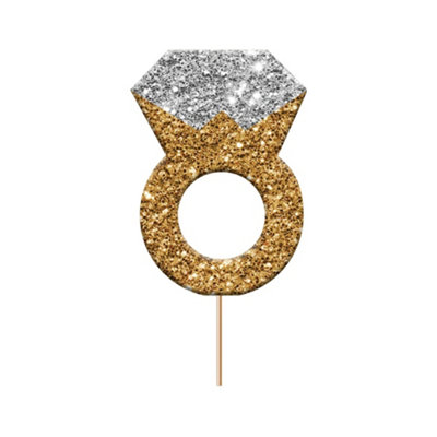 Anniversary House Ring Engagement Cupcake Topper (Pack of 12) Gold ...
