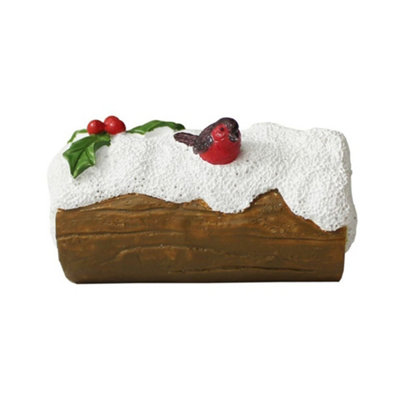 Anniversary House Robin On A Snowy Log Christmas Cake Topper (Pack of 2) Brown/Red/White (One Size)