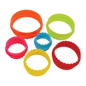 Anniversary House Round Plastic Cookie Cutter Set (Pack of 6) Multicoloured (One Size)