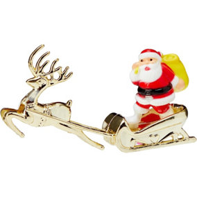 Anniversary House Santa Claus Plastic Cake Topper (Pack of 72) Gold/Red (One Size)