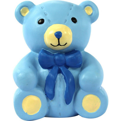 Anniversary House Teddy Bear Cake Topper Blue (One Size)