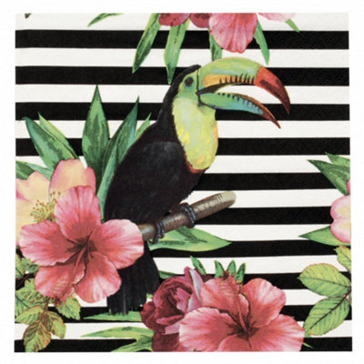 Anniversary House Tiflair Rainbow Toucan Disposable Napkins (Pack of 20) Multicoloured (One Size)
