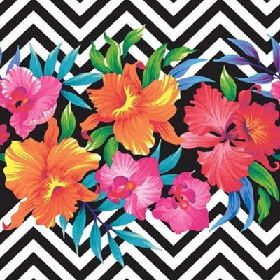 Anniversary House Tiflair Tropical Floral Disposable Napkins (Pack of 20) Multicoloured (One Size)