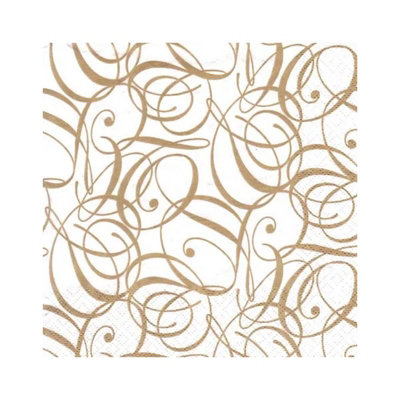 Anniversary House Tilflair 3 Ply Napkins (Pack of 20) Gold (One Size)