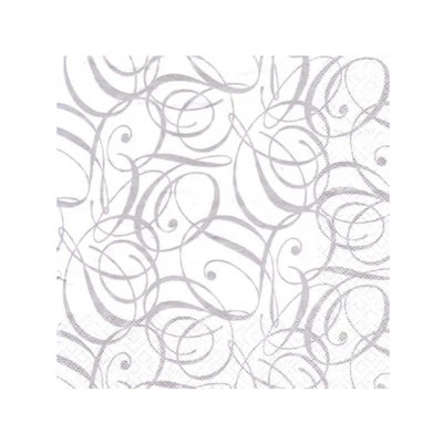 Anniversary House Tilflair 3 Ply Napkins (Pack of 20) Silver (One Size)