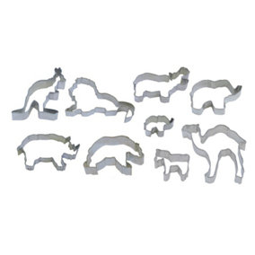 Anniversary House Zoo Animals Tinplated Steel Cookie Cutter Set (Pack of 9) Silver (One Size)