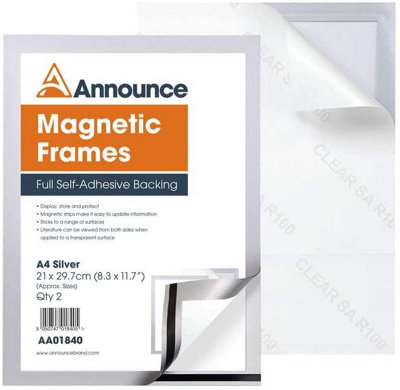 Announce Magnetic Frame A4 Silver (Pack of 5) AA01841